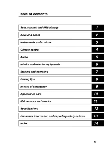 2003 Subaru Baja Owner's Manual | English