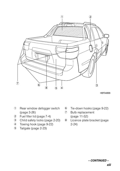 2003 Subaru Baja Owner's Manual | English