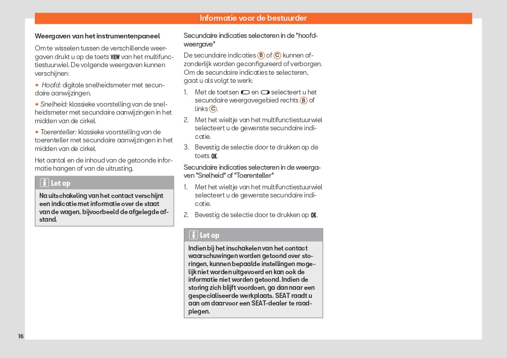 2023-2024 Seat Tarraco Owner's Manual | Dutch