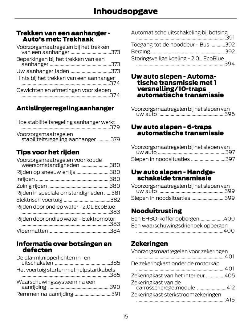 2022-2023 Ford Transit Owner's Manual | Dutch