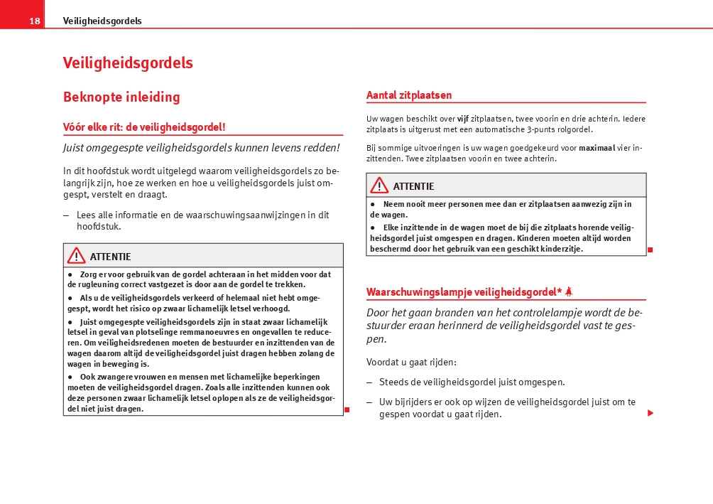 2012-2013 Seat Ibiza Owner's Manual | Dutch