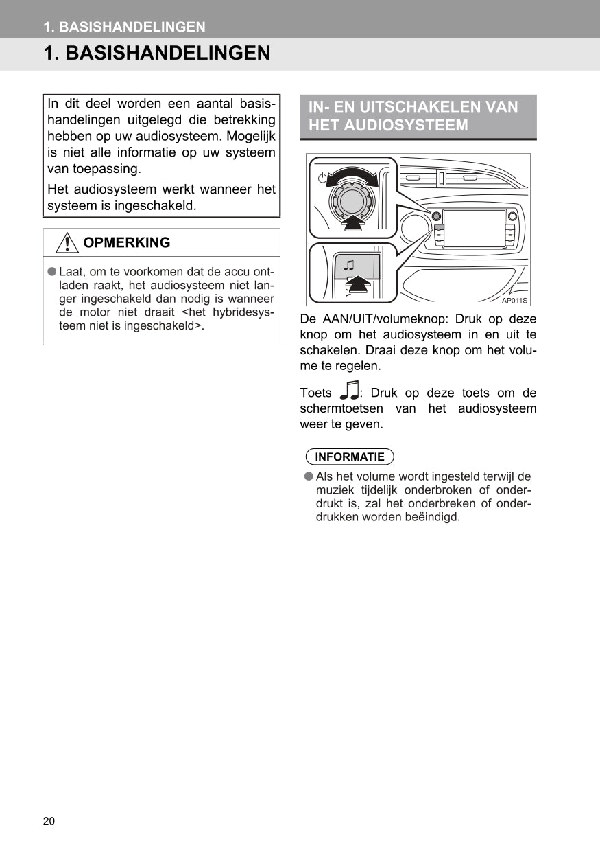 2016 Toyota Yaris Infotainment Manual | Dutch