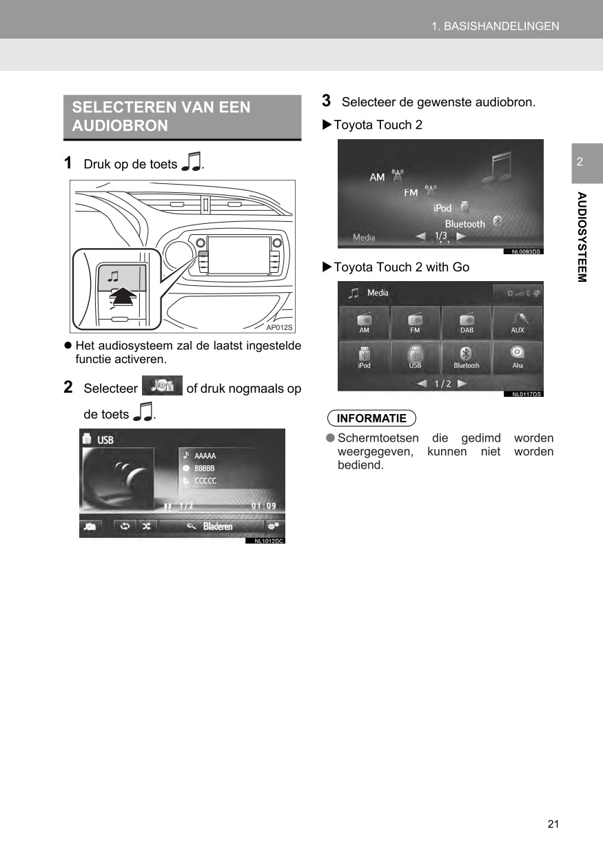 2016 Toyota Yaris Infotainment Manual | Dutch