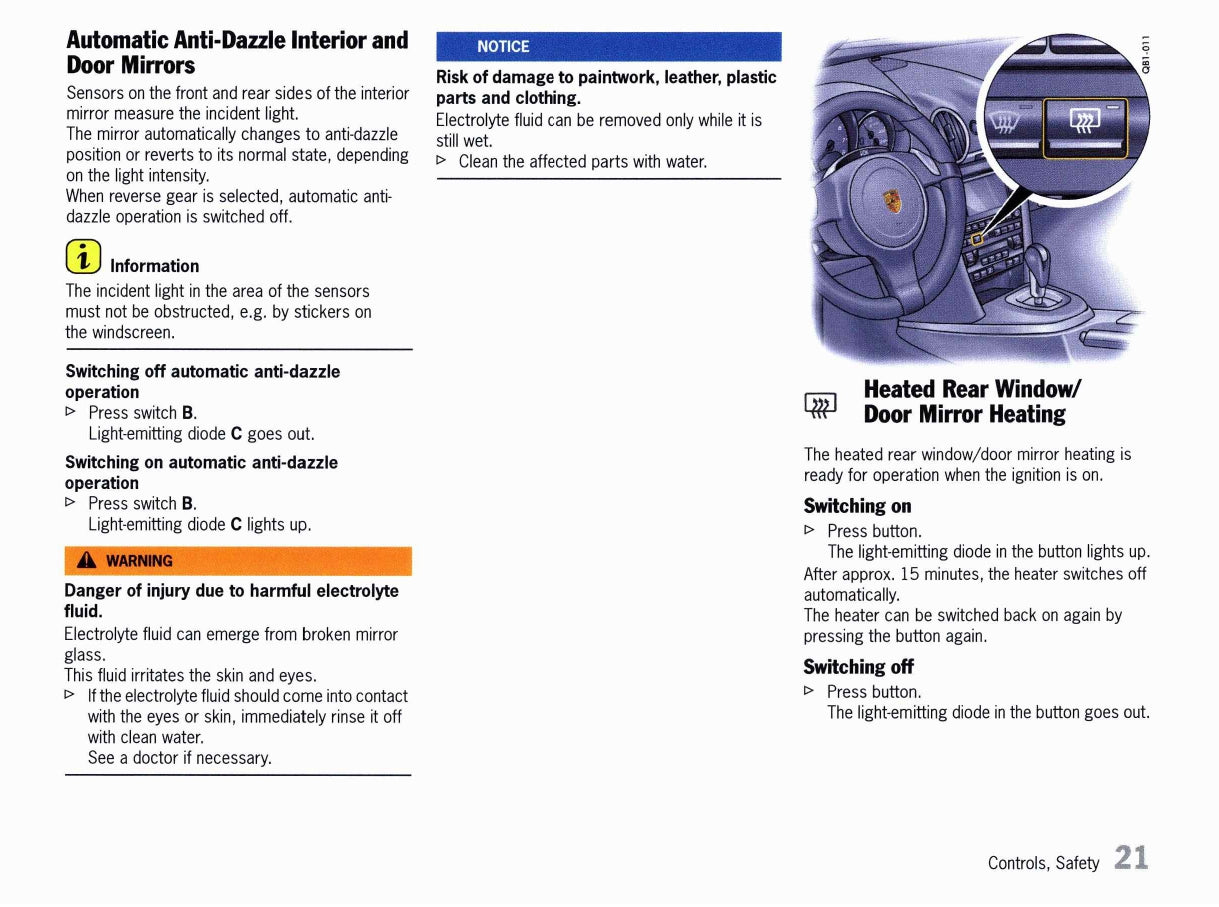 2011 Porsche Boxster/Boxster S/Boxster Spyder Owner's Manual | English