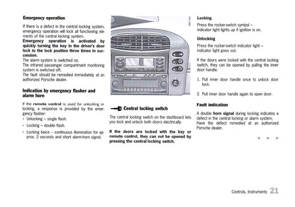 2000 Porsche 911 Carrera / 911 Carrera 4 Owner's Manual | English