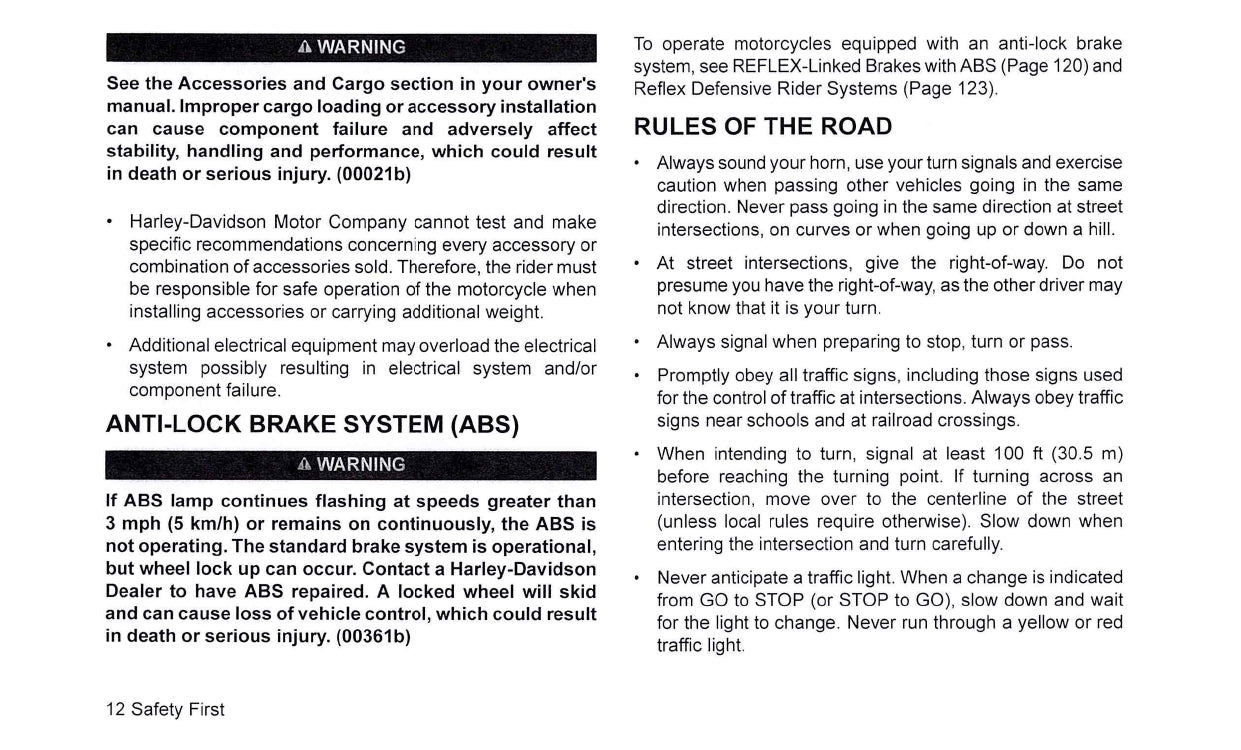 2021 Harley-Davidson Touring Owner's Manual | English