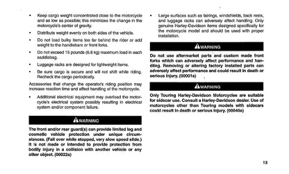 2004 Harley-Davidson Touring Owner's Manual | English