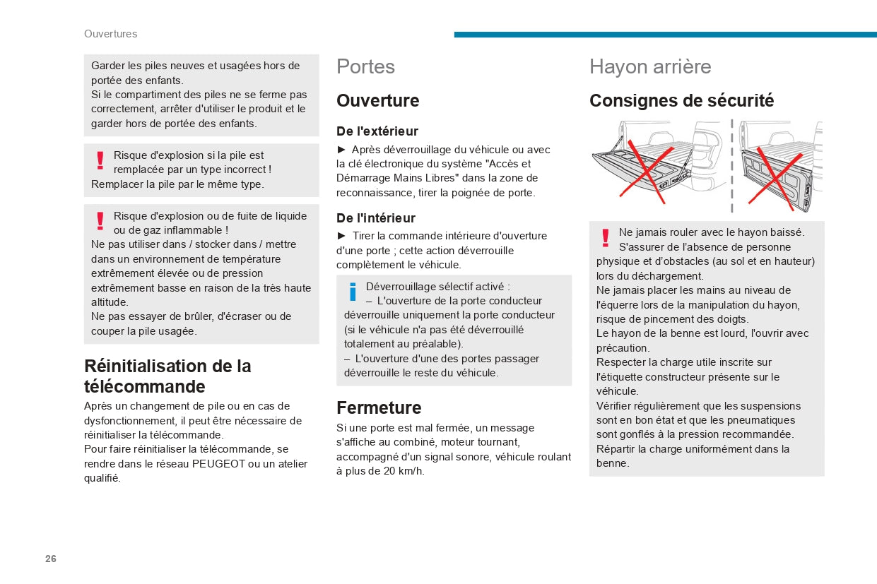 2022-2024 Peugeot Landtrek Owner's Manual | French