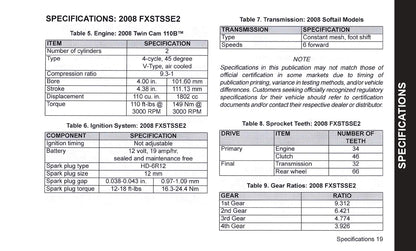2008 Harley-Davidson FXSTSSE2 Manuel du propriétaire | Anglais