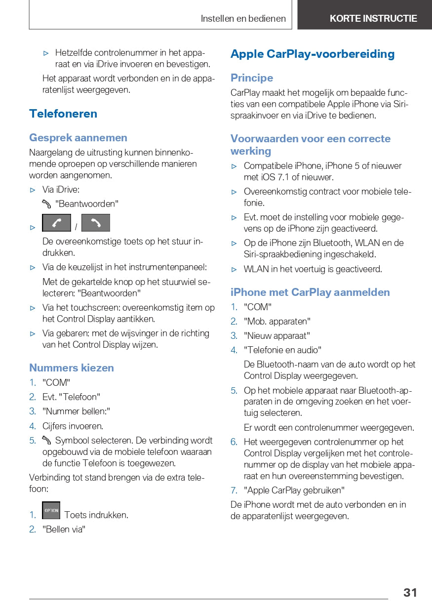 2021 BMW X3 Plug-in Hybrid Owner's Manual | Dutch