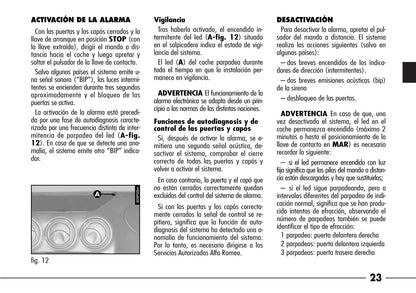 2003-2008 Alfa Romeo 166 Manuel du propriétaire | Espagnol