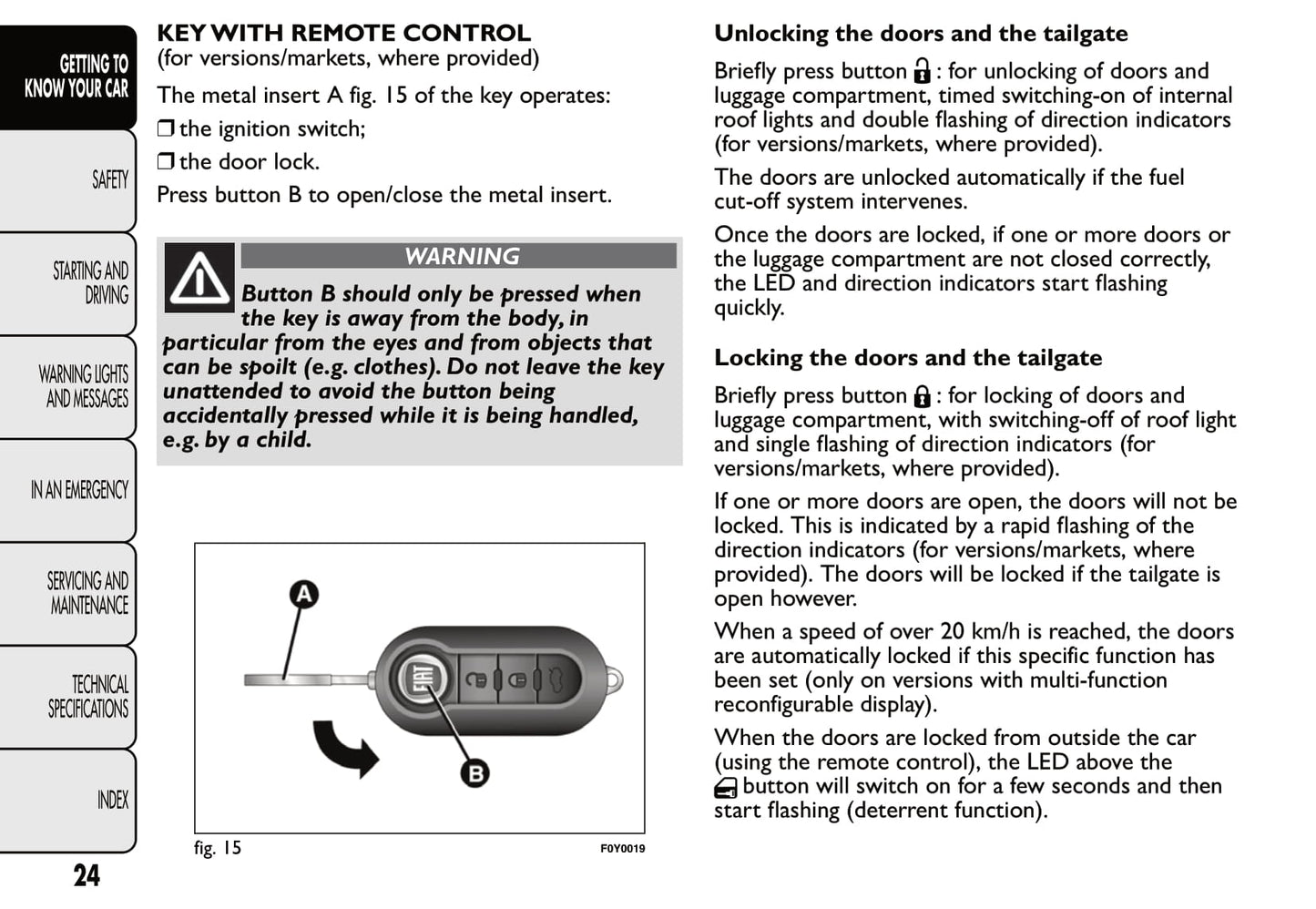 2013-2014 Fiat 500L Owner's Manual | English