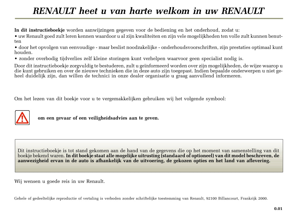 1999-2003 Renault Scenic Manuel du propriétaire | Néerlandais