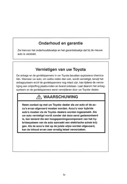 1997-2004 Toyota Prius Manuel du propriétaire | Néerlandais