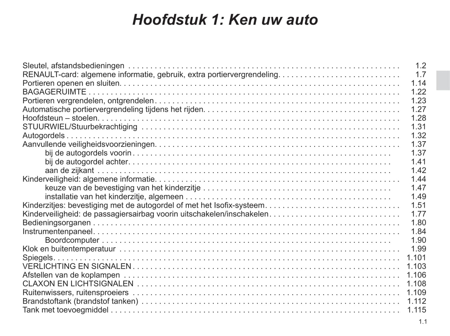 2015-2016 Renault Trafic Owner's Manual | Dutch