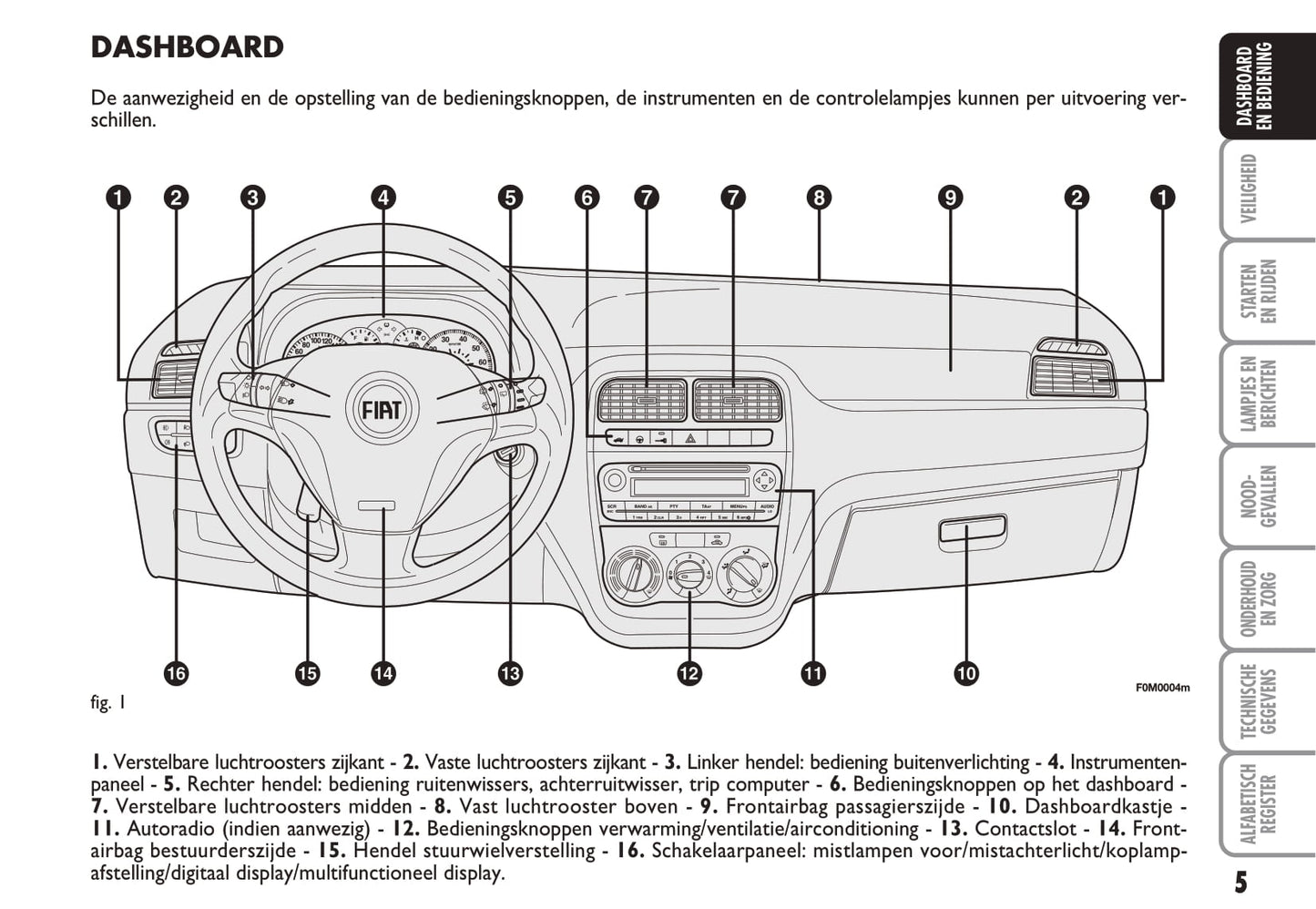 2006-2007 Fiat Punto/Grande Punto Owner's Manual | Dutch