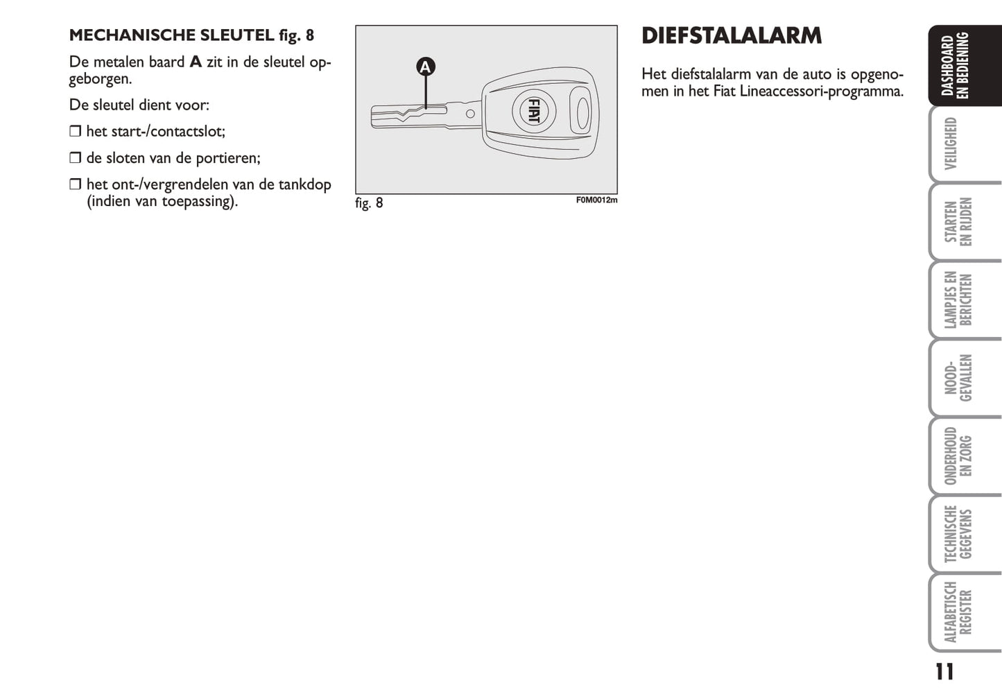 2006-2007 Fiat Punto/Grande Punto Owner's Manual | Dutch