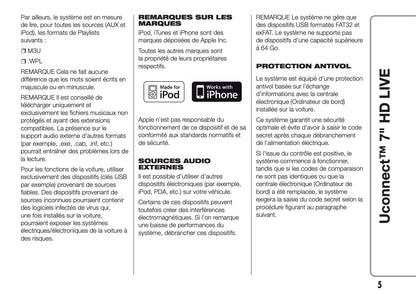 Fiat 500L Uconnect Radio 7.0 Guide d'utilisation 2017 - 2023