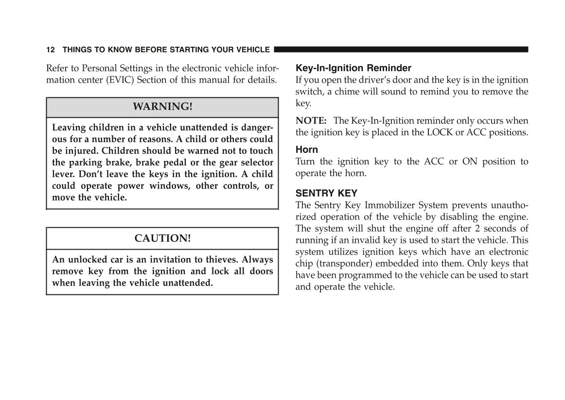 2006 Dodge Charger Owner's Manual | English