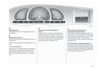 1999-2002 Opel Vectra Manuel du propriétaire | Néerlandais