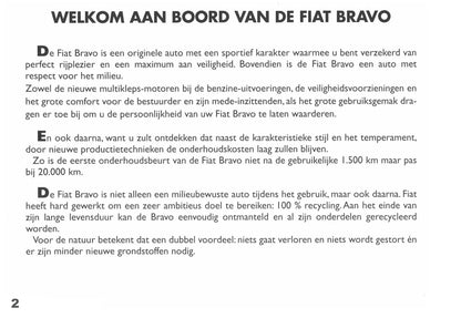 1995-2001 Fiat Bravo Manuel du propriétaire | Néerlandais