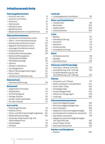 2022 Ford Tourneo Connect Owner's Manual | German