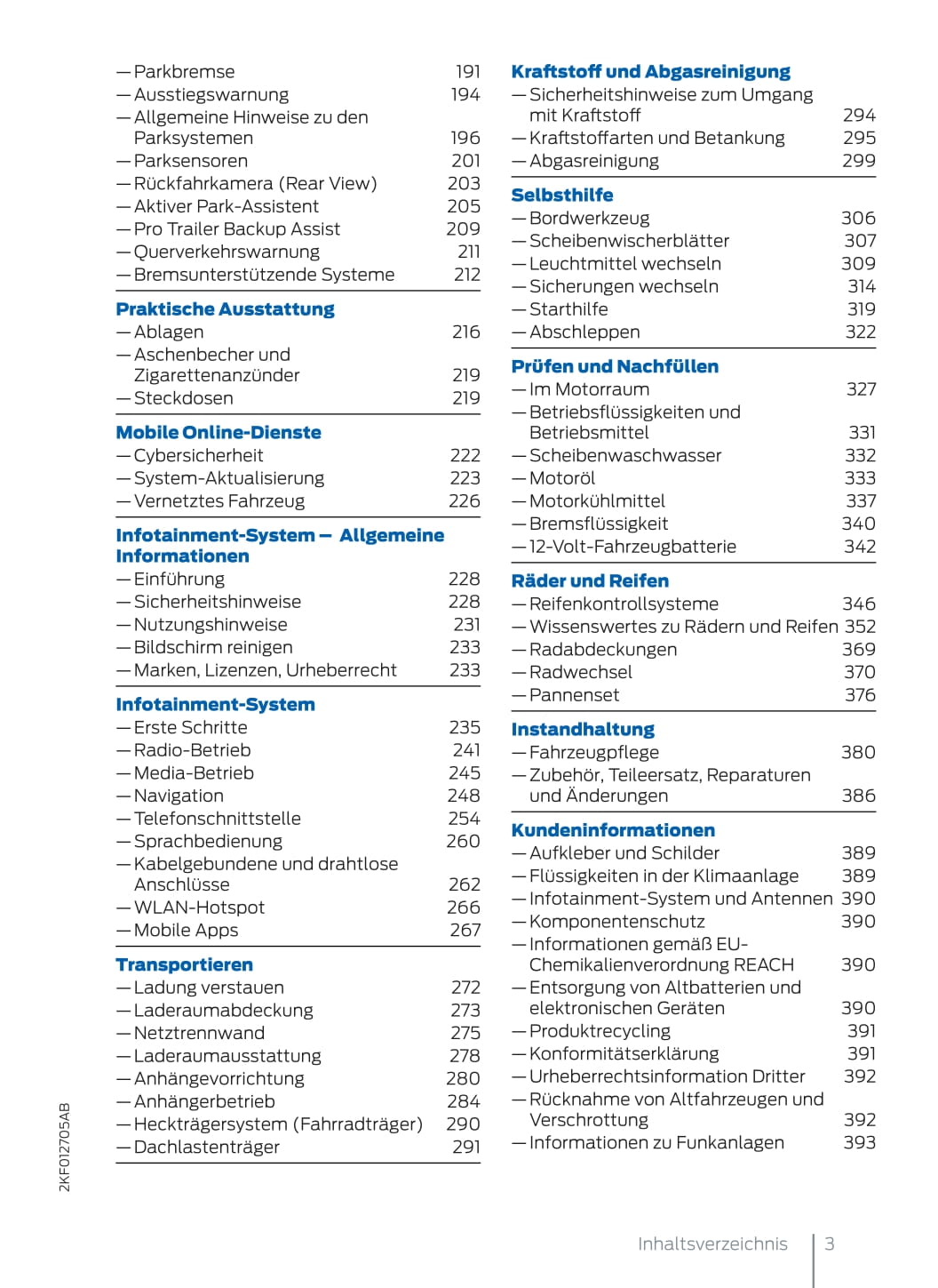 2022 Ford Tourneo Connect Owner's Manual | German