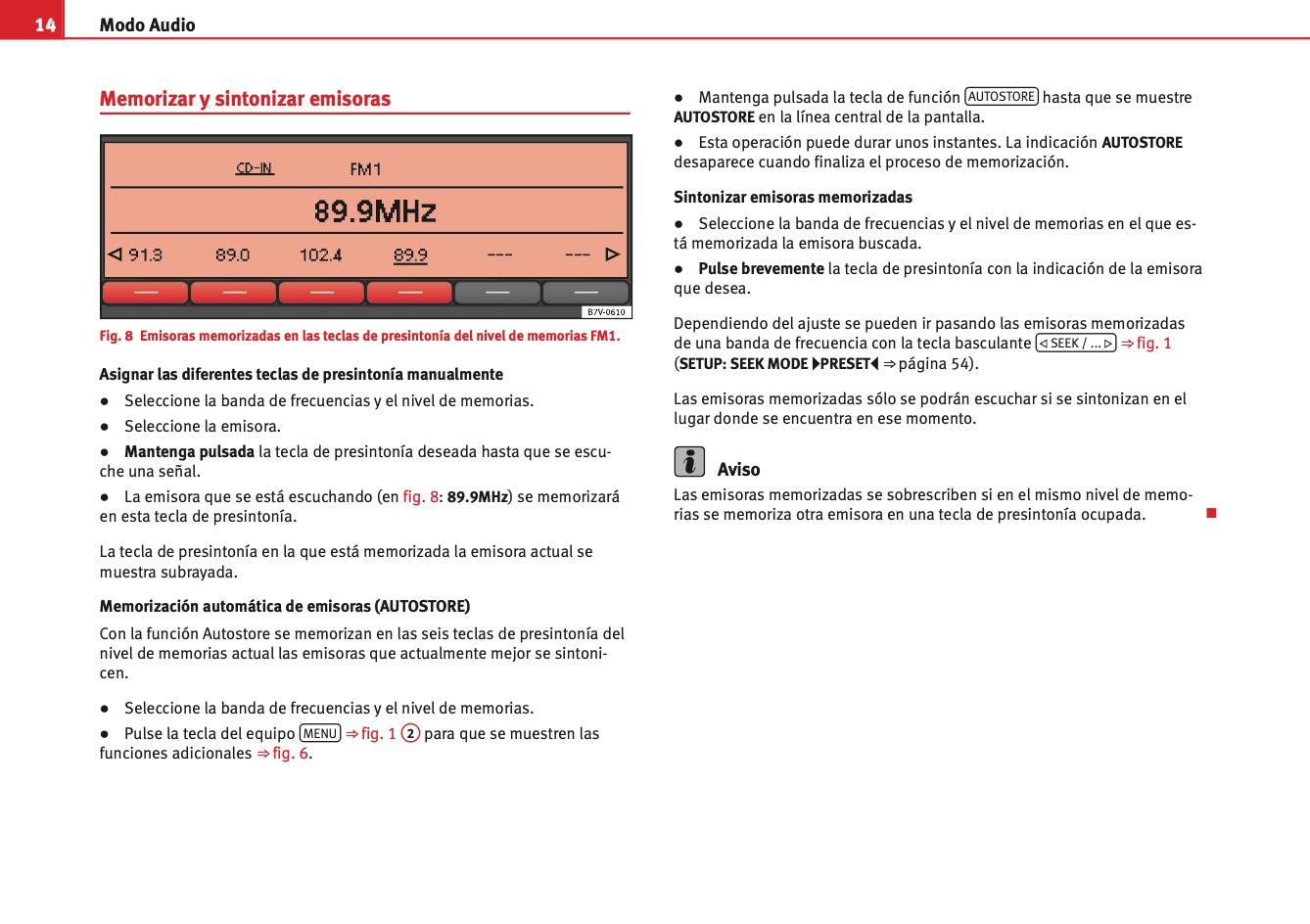 Seat Sound System 2.0 Manual de Instrucciones 2010 - 2015