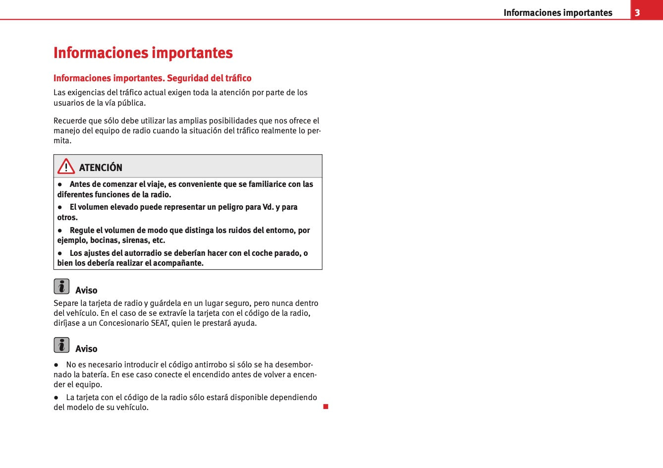 Seat Sound System 2.0 Manual de Instrucciones 2010 - 2015