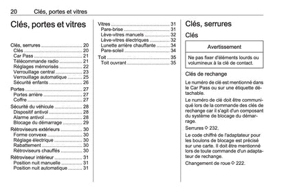 2016-2017 Opel Meriva Owner's Manual | French