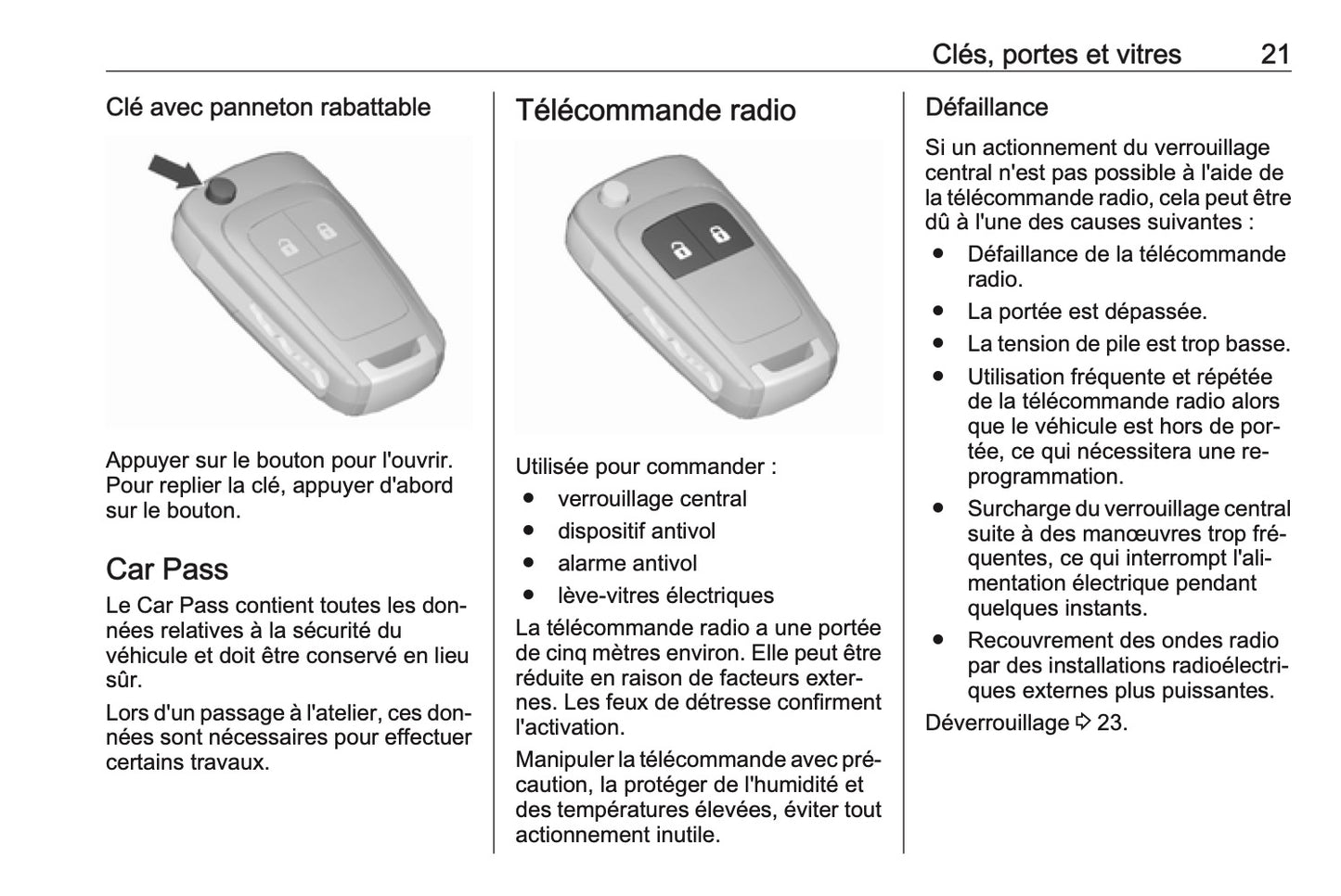 2016-2017 Opel Meriva Owner's Manual | French