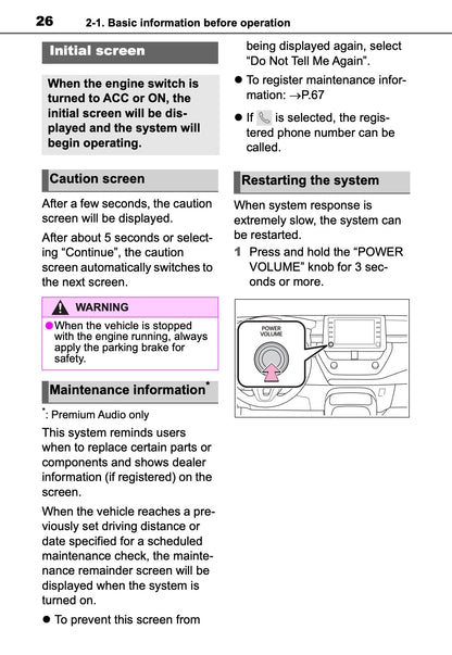 Toyota Touch Multimedia & Navigation Manuel du propriétaire 2019 - 2021