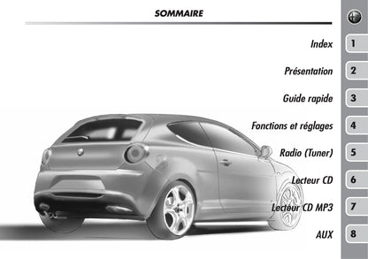 Alfa Romeo MiTo Autoradio Guide d'utilisation 2008 - 2014