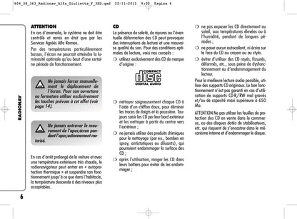 Alfa Romeo Giulietta RadioNav Guide d'utilisation 2010 - 2014