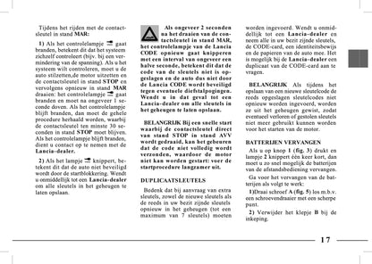 1995-2005 Lancia Lybra Owner's Manual | Dutch