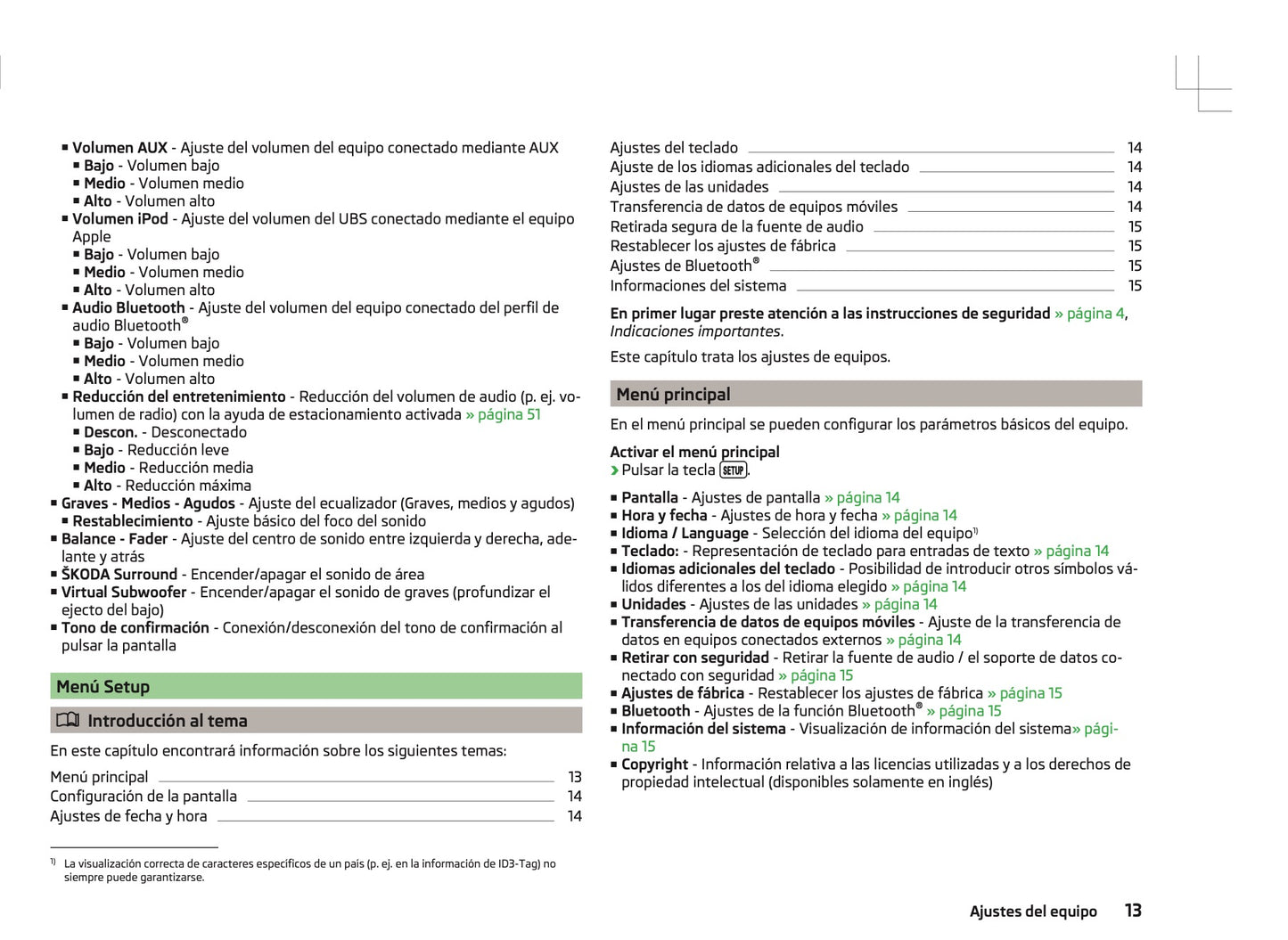 Skoda Radio Bolero Manual de Instrucciones 2010 - 2015