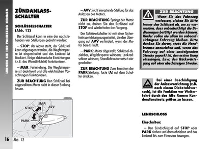 2004-2008 Alfa Romeo 156 GTA Owner's Manual | German