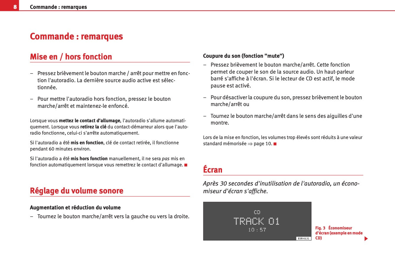 Seat Exeo Radio Adagio Guide d'instructions