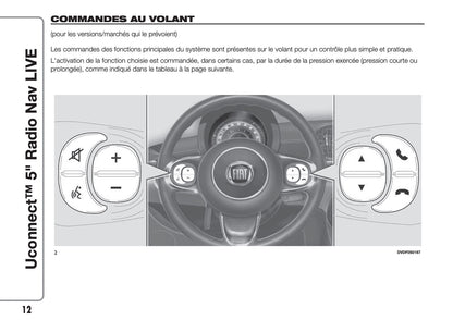 Fiat 500 & 500 Cabrio Uconnect Radio Nav 5.0 Guide d'utilisation 2017 - 2018