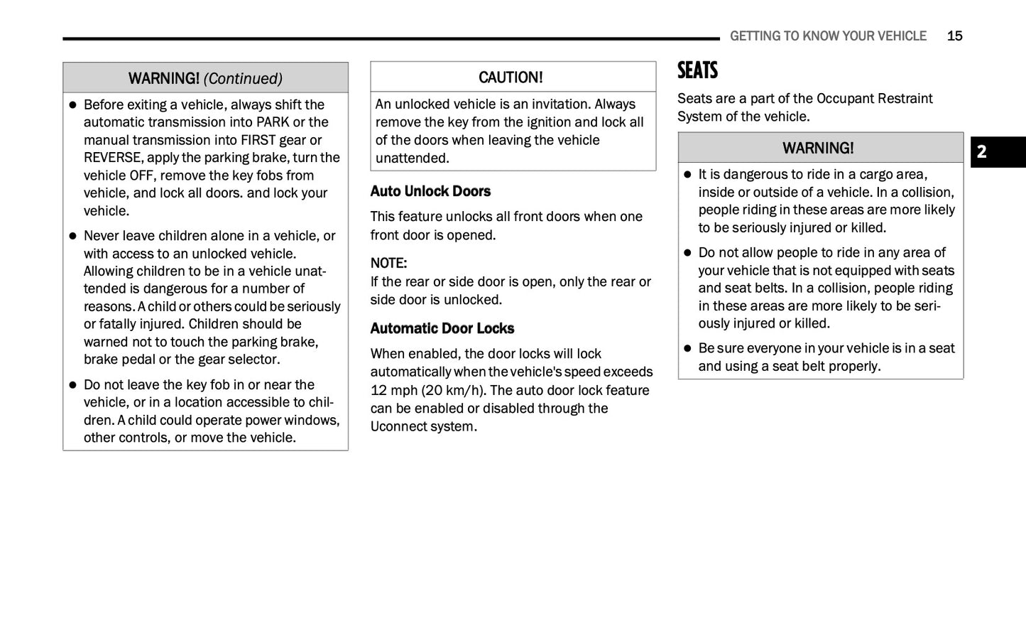 2020 Ram ProMaster 1500/ProMaster 2500/ProMaster 3500 Owner's Manual | English