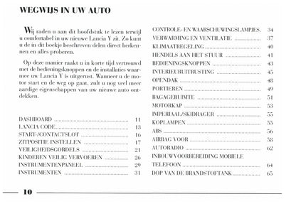 1996-2003 Lancia YPsilon Manuel du propriétaire | Néerlandais