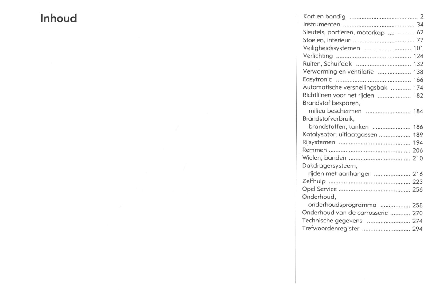 2003-2008 Opel Signum Owner's Manual | Dutch