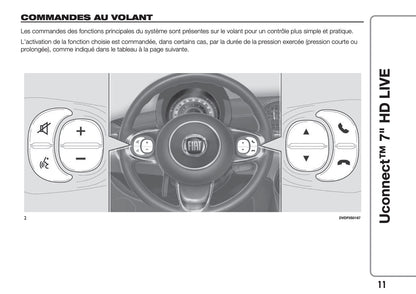 Fiat 500 & 500 Cabrio Uconnect Radio 7.0 Guide d'utilisation 2017 - 2018