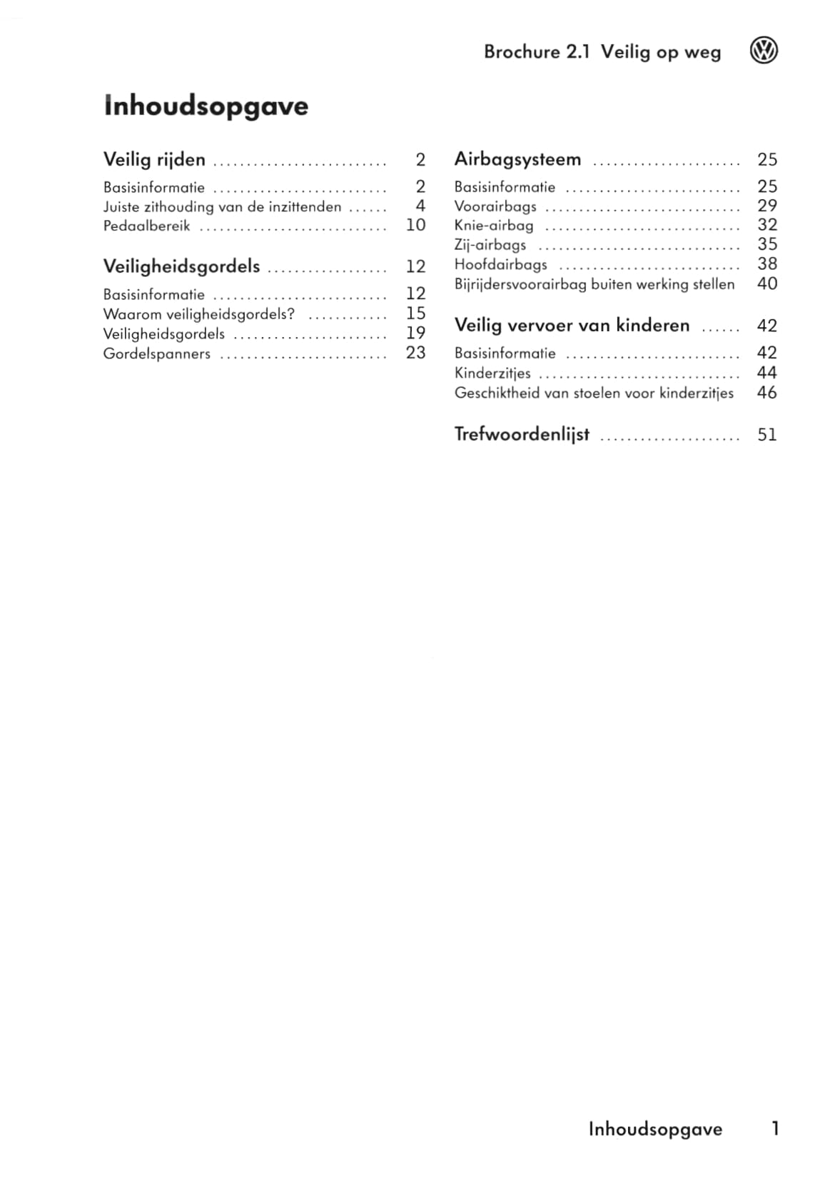2008-2012 Volkswagen Golf Owner's Manual | Dutch