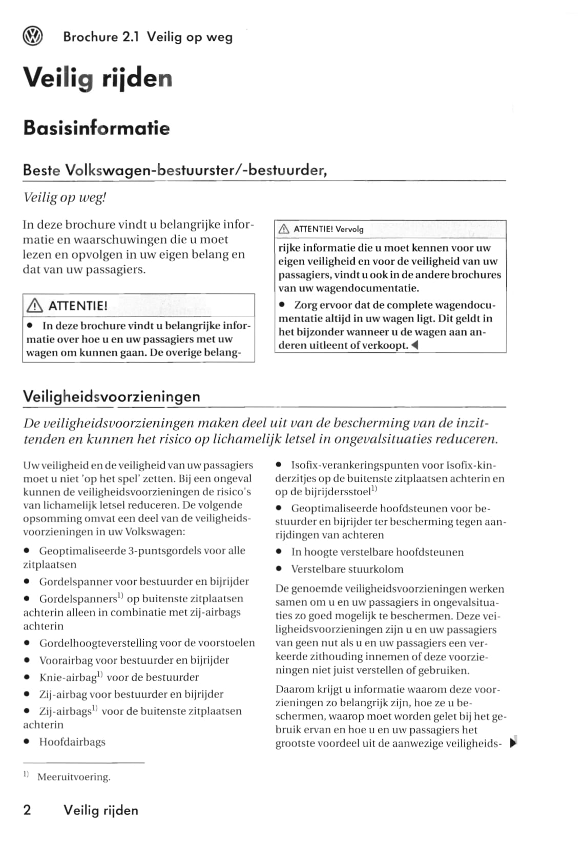 2008-2012 Volkswagen Golf Owner's Manual | Dutch