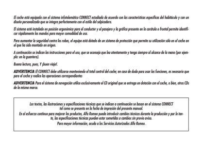 Alfa Romeo Connect / Connect Nav+ Instrucciones 2007 - 2011