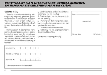 Fiat Garantieboekje 2009