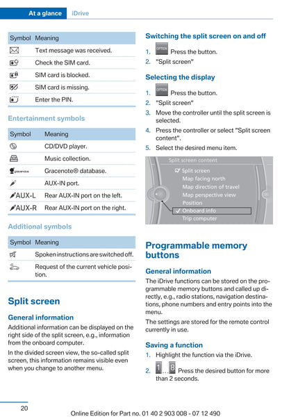 2012 BMW 5 Series Owner's Manual | English