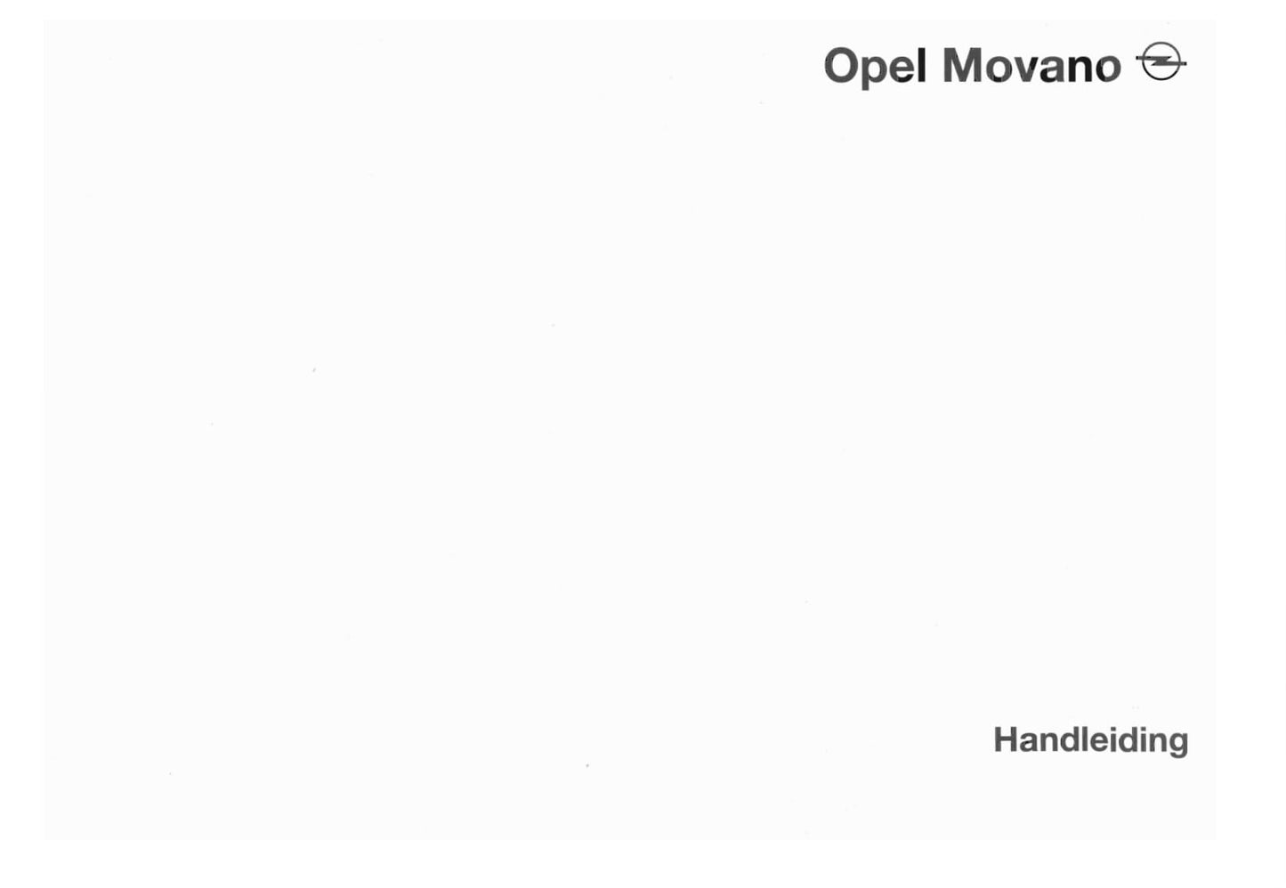 1998-2003 Opel Movano Manuel du propriétaire | Néerlandais