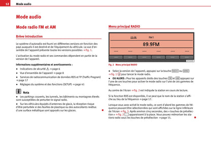 Seat Radio Sound Système 2.0 Guide d’instructions